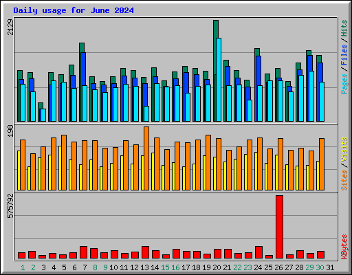 Daily usage for June 2024