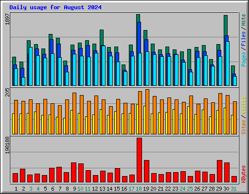 Daily usage for August 2024