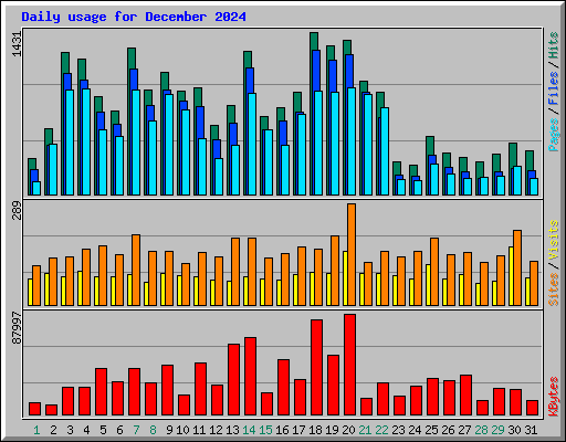 Daily usage for December 2024