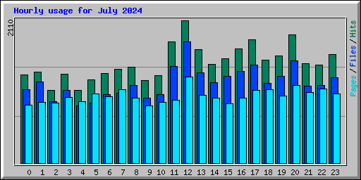 Hourly usage for July 2024